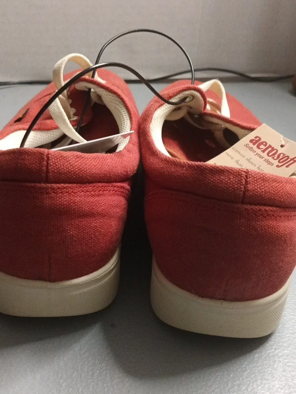 Men's Red Canvas Boat Shoes - Unbranded